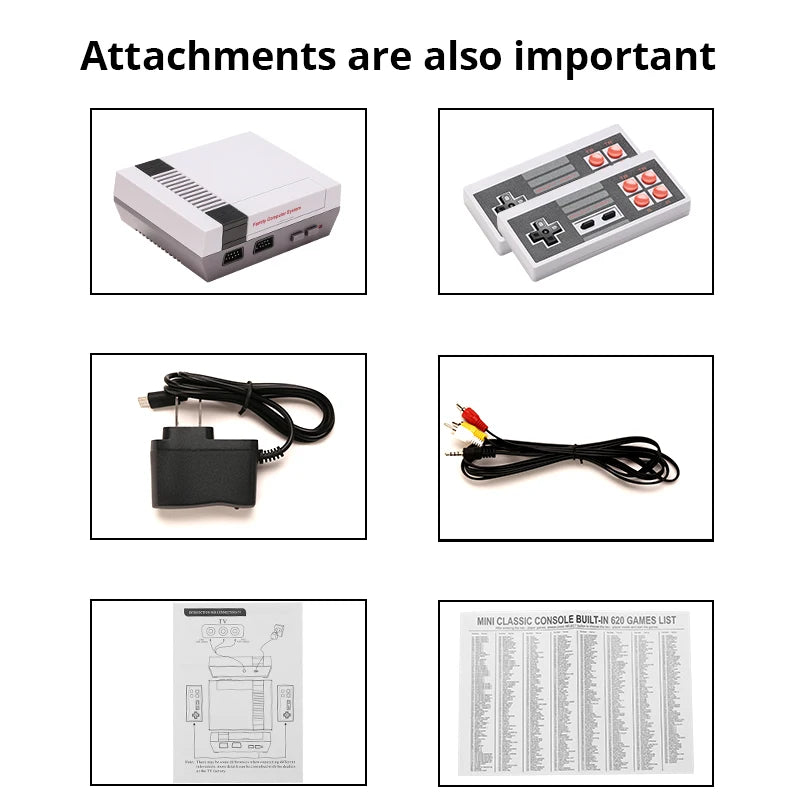Retro Video Game Console AV Output TV Consoles Built-in 500 Classic Games Dual Gamepad Gaming Player For FC/ N ES