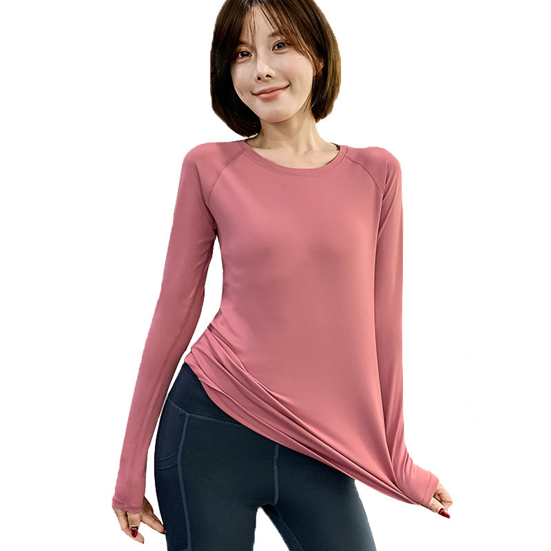 Women’s Quick‑Dry Slimming Long‑Sleeve Fitness Top – Yoga & Running Wear