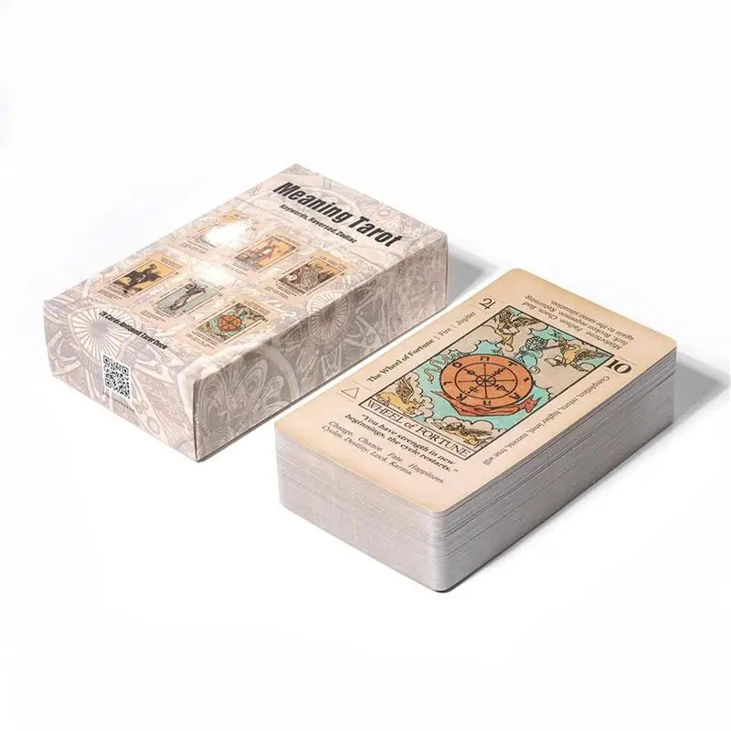 Tarot Card With Meaning On Them Beginner Tarot Keyword Antiqued Tarot Deck Learn Tarot 78 Cards Reversed