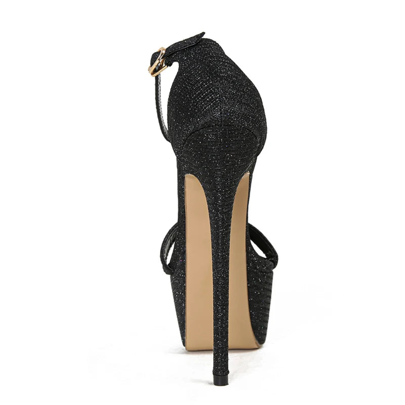 Sequined Platform Catwalk Sandals – Open Toe Stiletto Heels (34–46)