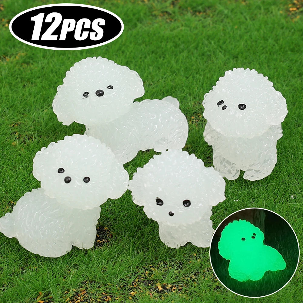 Luminous Poodle Dog Car Ornaments Dashboard Glow Ornament Decoration Accessories