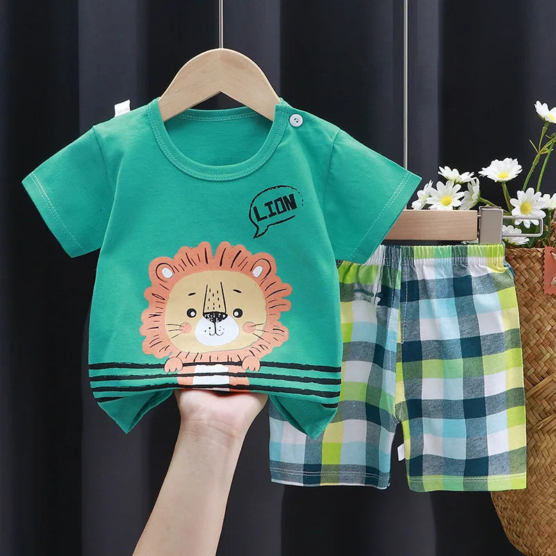 Child Clothing Sets Boys Short Sleeve Tops Shorts