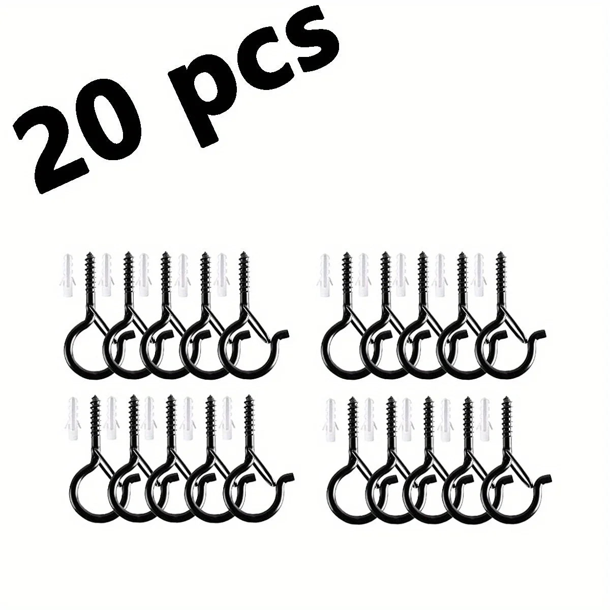 Hanger Hooks with Safety Buckle,Windproof Screw Hooks for Hanging Outdoor String Lights,Ceiling Hooks Plants,Christmas Lights