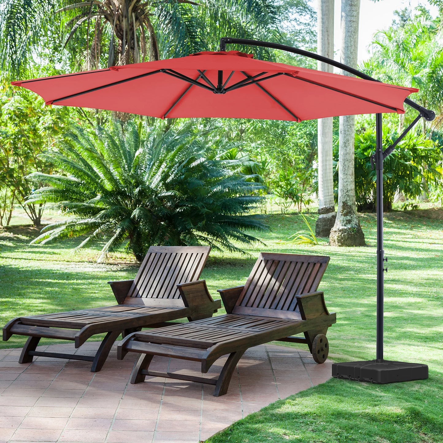 10FT Cantilever Patio Umbrella with Tilt — UV Protection