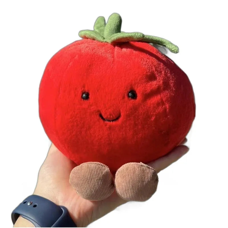 Cute Cartoon Tomato Plush Figure Doll Fruit Vegetable Food Stuffed Toy Decor Birthday Gift Ideal for All Ages