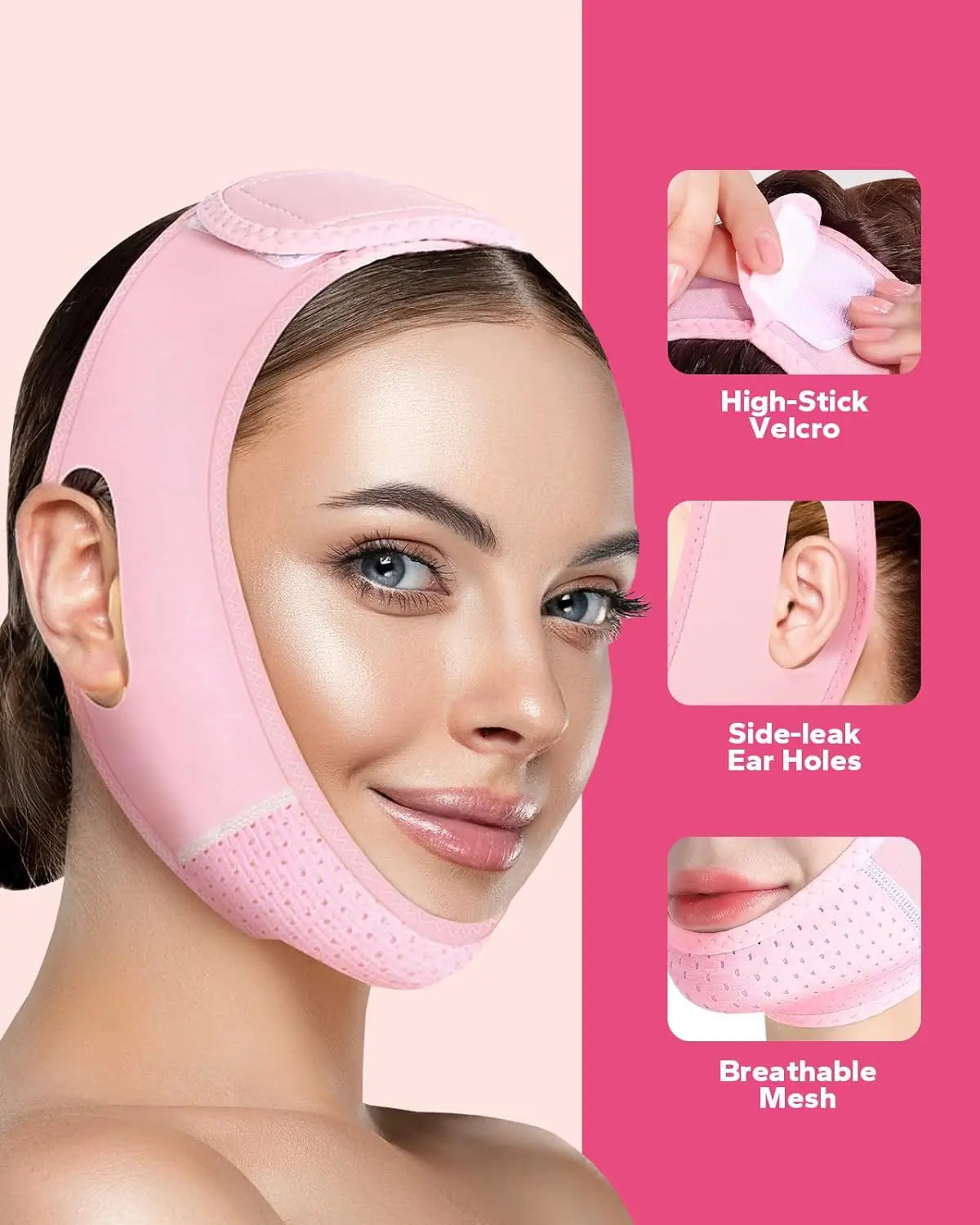 Reusable V‑Line Face Strap – Chin‑Up Patch & Double Reducer Lifting Belt for Sagging Skin