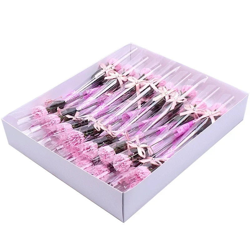 8pcs/lot Artificial Bath Carnation Soap Flowers Mother's Day Gift Party Decoration Valentine's Day Gift