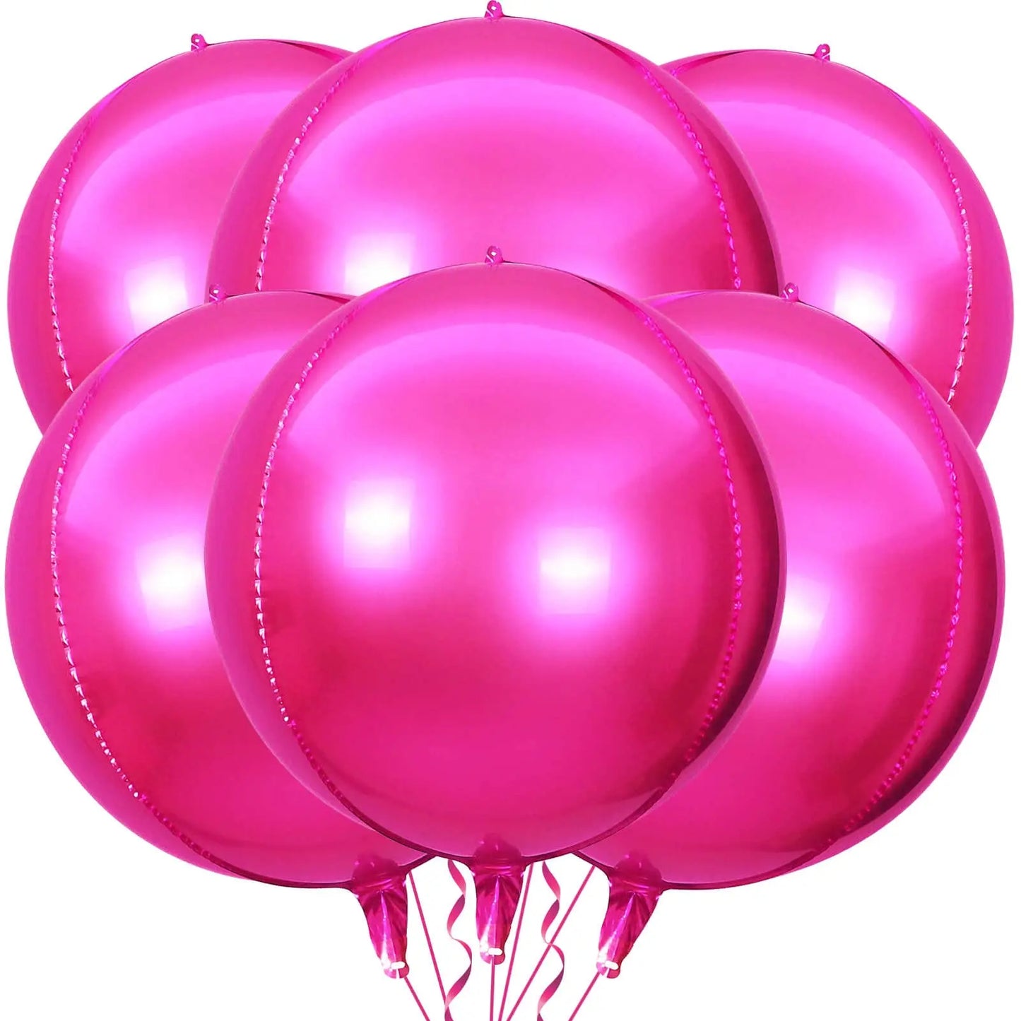 5/10pcs 4D Foil Sphere Balloons, Large Round Rose Gold Silver Plated Mylar Balloons for Birthday Party Decorations, 22 in
