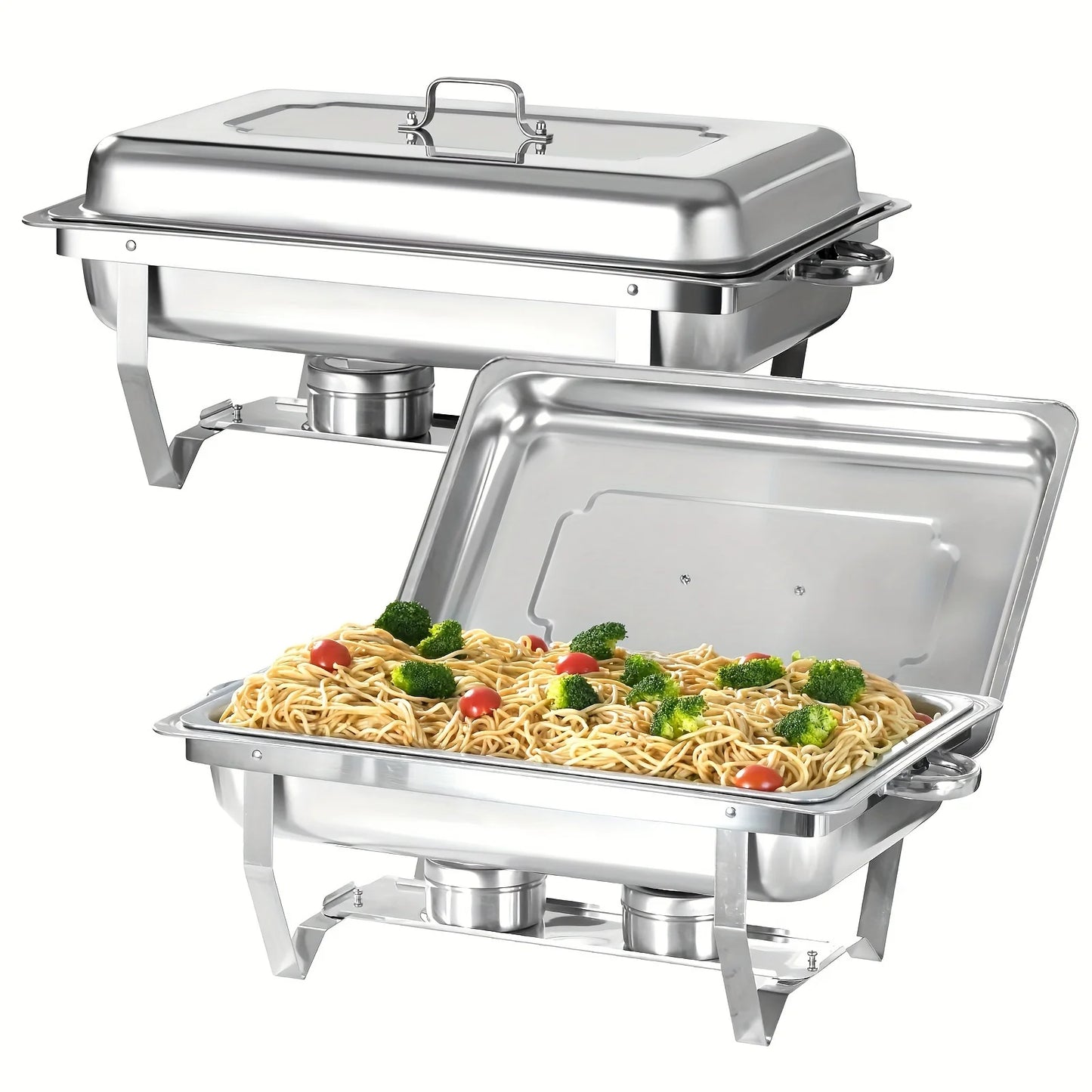 4 Pack 8QT Chafing Dish Buffet Set Stainless Steel Food Warmer Chafer Complete Chafing Fuel Holder for Party Catering,