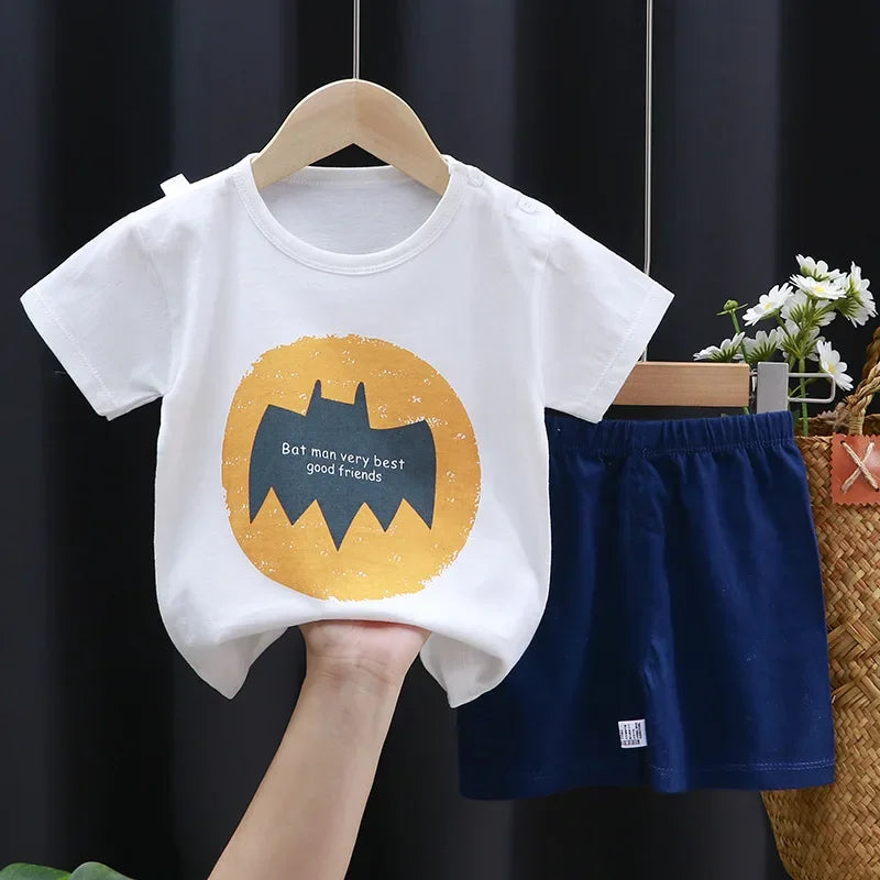 2PCS Children's Sets Boys Girl T-shirt Shorts