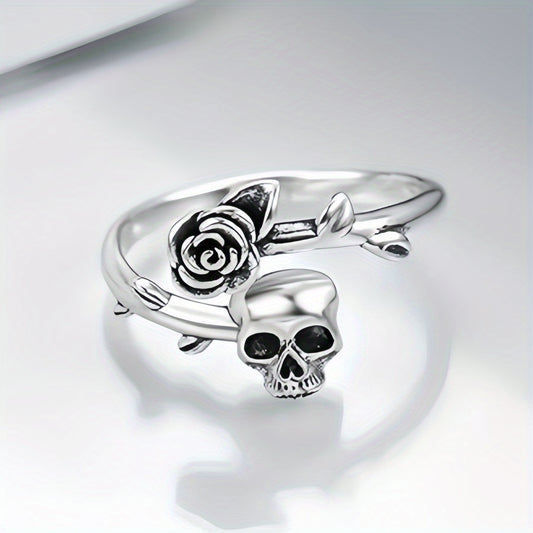 1pc Gothic Skull Ring Rose Ring Men'S and Women'S Rings Easter Gifts for Relatives and Friends Mother'S Day Gifts Get My Gifts Every Day Jewelry Gifts for Women