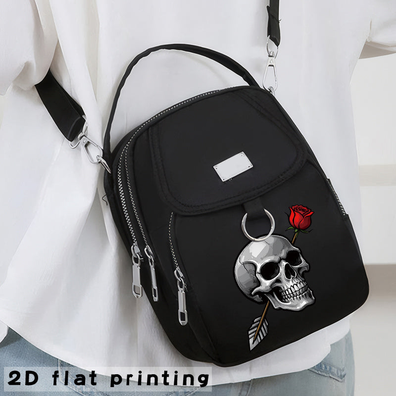 2D Flat Printing 1pc Rose Arrow Pattern Women's Shoulder Bag Casual Bag Hand-held Crossbody Bag, Can Be Used for Business Trips, Can Be Used as a Single Shoulder Crossbody Bag, a Versatile Neutral Bag, the Pattern Position Wi