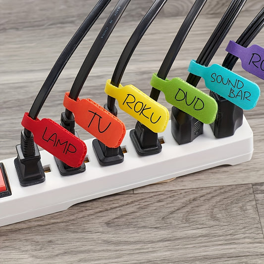 Durable Multi‑Colored Nylon Cable Labels Writable 15/32 Cord Organizing Straps for Electronics, Computers & Cable Management