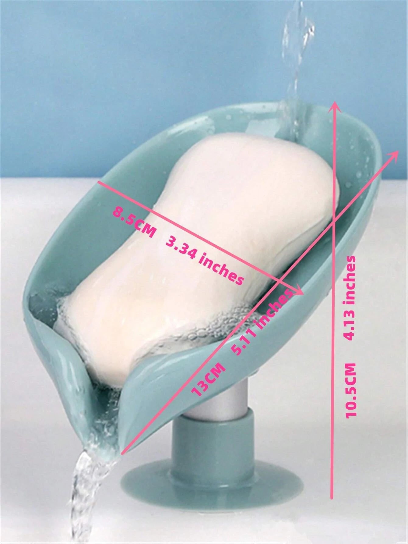 Leaf-Shaped Soap Holder with Suction Cup - Bathroom Soap Dish Tray and Container