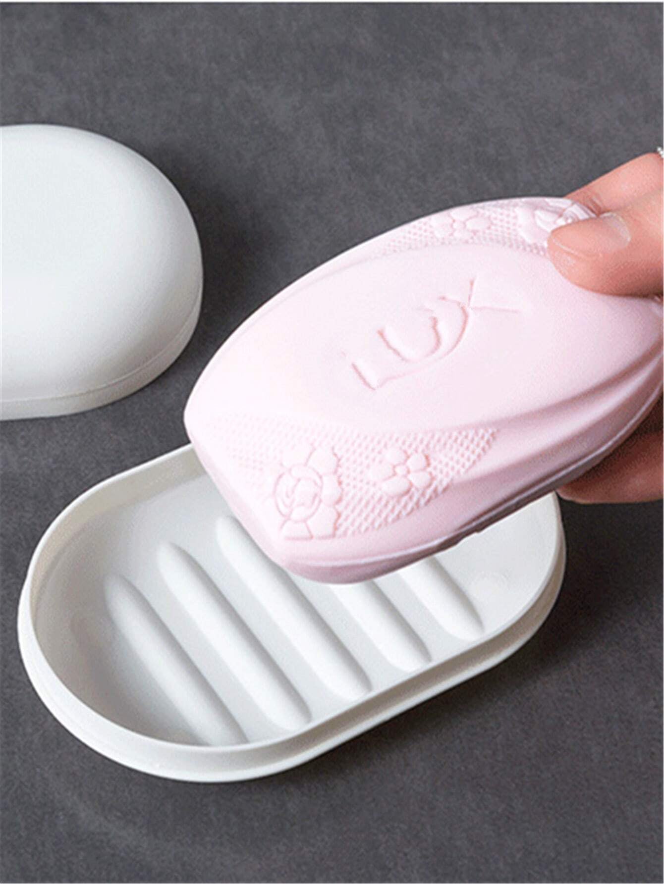 Leaf-Shaped Soap Holder with Suction Cup - Bathroom Soap Dish Tray and Container