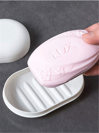Leaf-Shaped Soap Holder with Suction Cup - Bathroom Soap Dish Tray and Container