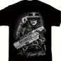 Mens DGA d Gonzales Magic Touch Lowrider Chicano Art T-Shirt | Mexican Folk Art Graphic Tee with Catrina & Lowrider Car Design, Soft Fit Casual Wear, Crew Neck, Short Sleeve, Medium Stretch Fabric, All-Season Wear.