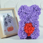 Rose Bear 25Cm Teddy Rose Bear with Love Heart Artificial Flower for Valentine'S Wedding Birthday Christmas Gift Home Decoration