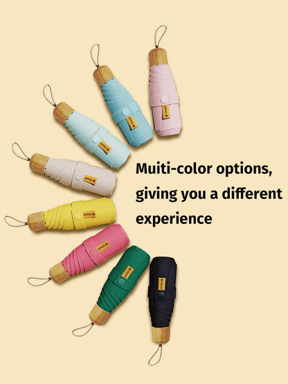 Capsule Sun Umbrella Female Sunscreen UV Protection Sun and Rain Umbrella Two-In-One Mini Five-Fold Ultra-Light and Compact Portable for School,Office,Household,Travel, Back to School Supplies
