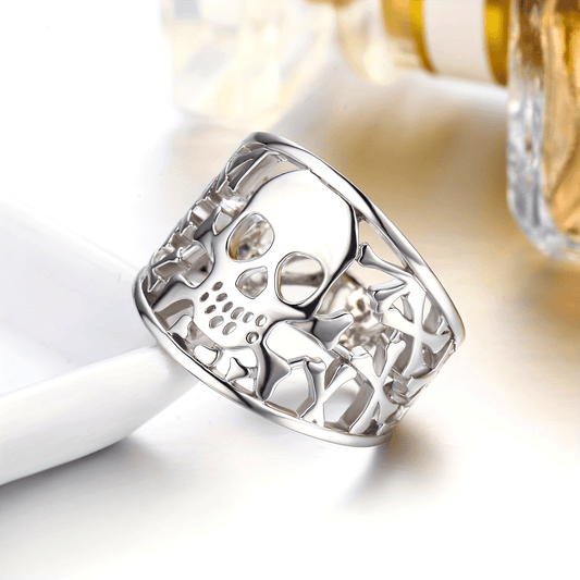 925 Sterling Silver Skull Rings for Women and Men Unisex Boho Jewelry Gift for Mother Father's Day Halloween Christmas Holidays