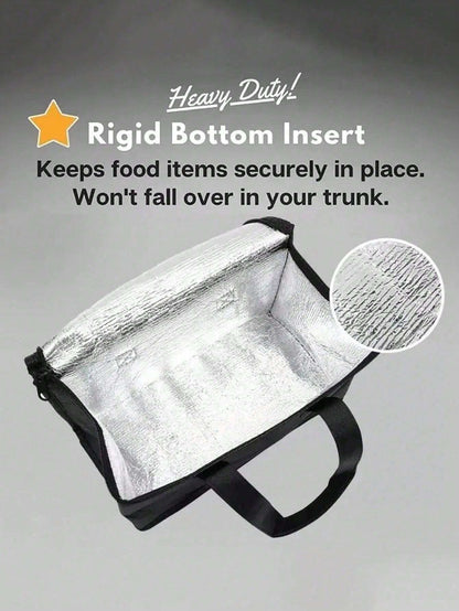 Insulated Grocery Bags Large Capacity Insulation Bag, Reusable Grocery Tote, Soft Cooler Bag, Hot & Cold Takeout or Food Delivery Bag, Lightweight, Sturdy Zipper, Foldable, Stands Upright Portable Summer Travel Holiday School Supplies Camping Equipment for Outdoor and Camping Camping Gear