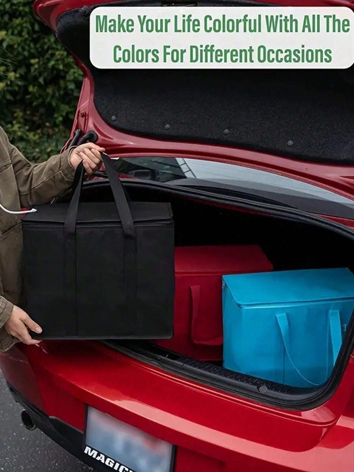 Insulated Grocery Bags Large Capacity Insulation Bag, Reusable Grocery Tote, Soft Cooler Bag, Hot & Cold Takeout or Food Delivery Bag, Lightweight, Sturdy Zipper, Foldable, Stands Upright Portable Summer Travel Holiday School Supplies Camping Equipment for Outdoor and Camping Camping Gear