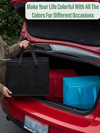 Insulated Grocery Bags Large Capacity Insulation Bag, Reusable Grocery Tote, Soft Cooler Bag, Hot & Cold Takeout or Food Delivery Bag, Lightweight, Sturdy Zipper, Foldable, Stands Upright Portable Summer Travel Holiday School Supplies Camping Equipment for Outdoor and Camping Camping Gear