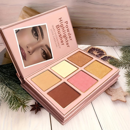 4-in-1 Large Folding Makeup Book with Eyeshadow, Blush & Highlighter - All-Day Wear Matte/Shimmery/Shimmer Powders, Full-Coverage Compact Palette Suitable for Beginners & Professionals