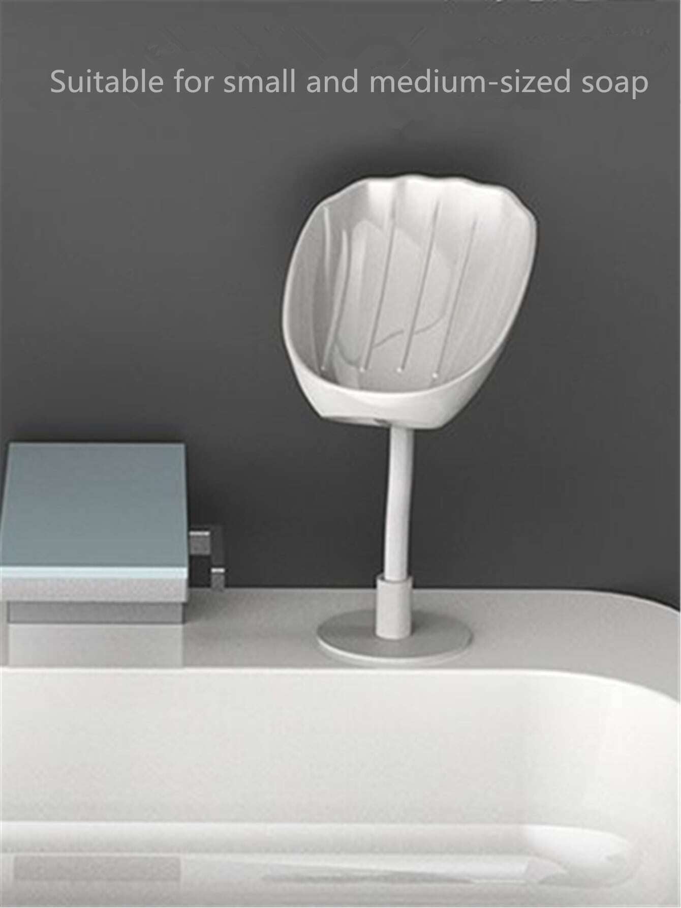 Leaf-Shaped Soap Holder with Suction Cup - Bathroom Soap Dish Tray and Container