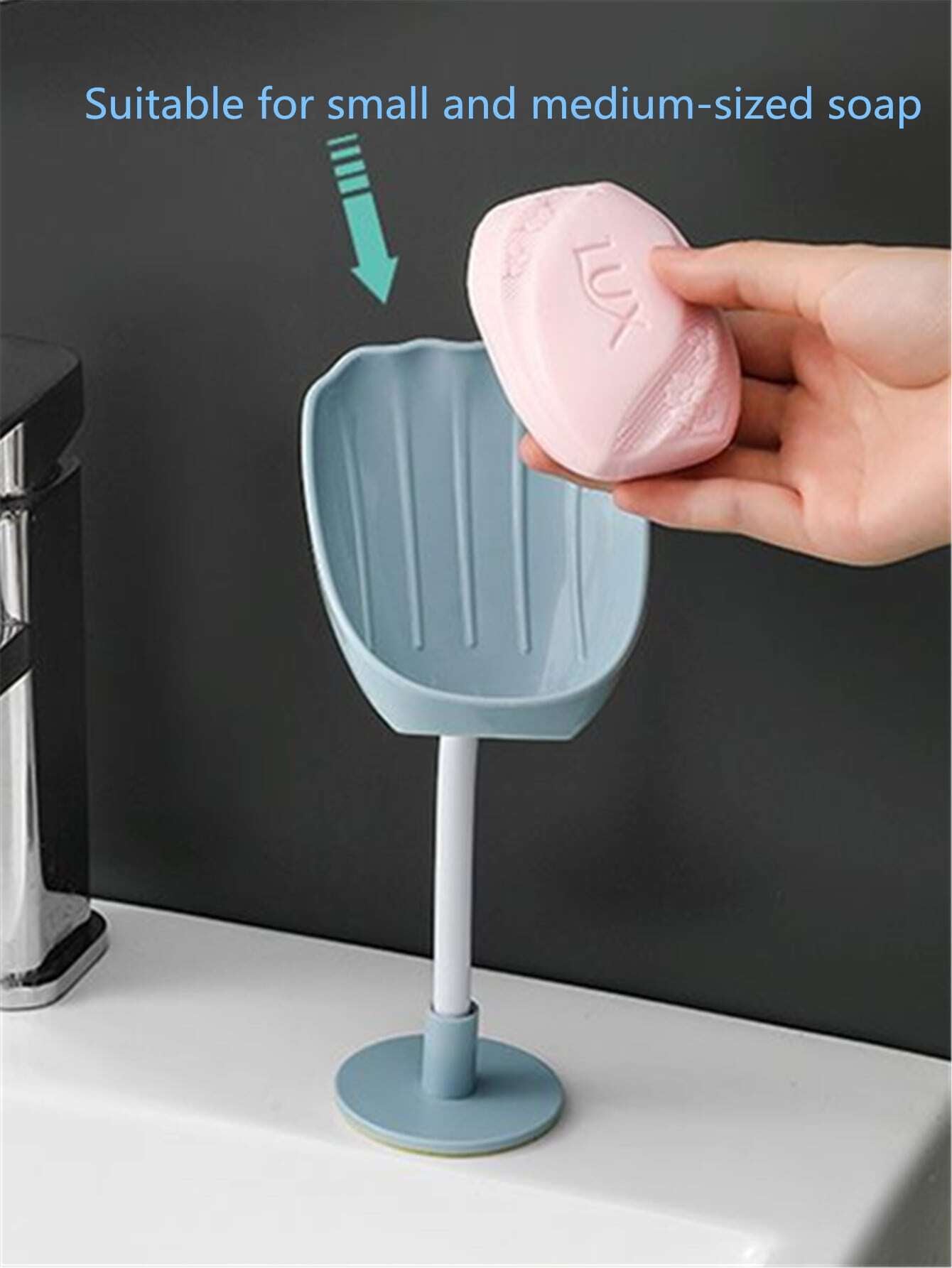 Leaf-Shaped Soap Holder with Suction Cup - Bathroom Soap Dish Tray and Container