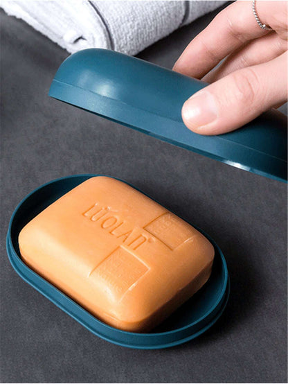 Leaf-Shaped Soap Holder with Suction Cup - Bathroom Soap Dish Tray and Container