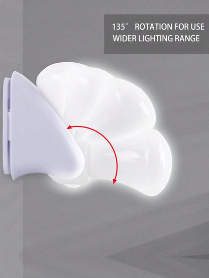 1Pc Portable White Led Bulb, Closet Light, Night Light, Battery Operated Wall Light with Pull Chain, Self-Adhesive Cabinet Light for Study/Bathroom/Bedroom