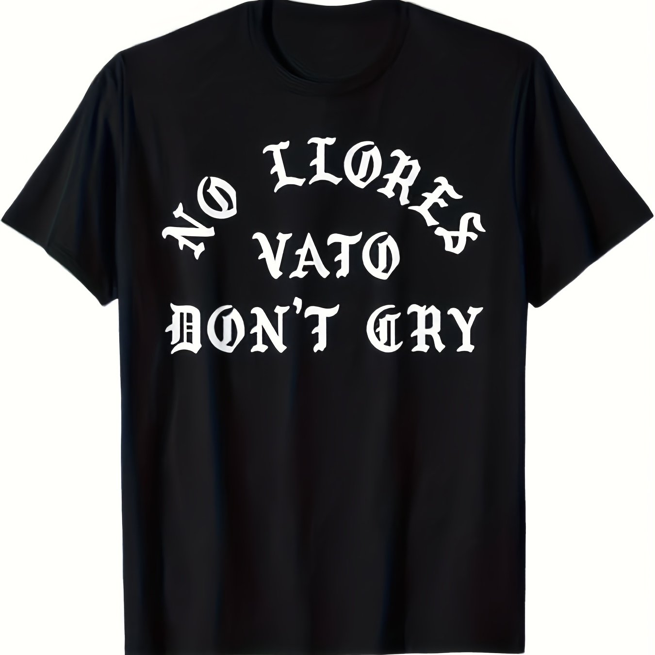 Men'S Vintage Chicano Mexican American Pride T-Shirt - Bold Spanish Lettering "No Llores Vato Don't Cry" - Heavyweight 100% Crew Neck Tee - All-Season Cultural Apparel
