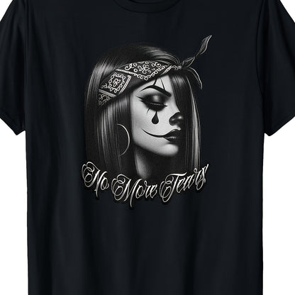Men'S NO MORE TEARS Chicana Tattoo Chola Chicano Clown Gangster T-Shirt | Crew Neck, High Street, Short-Sleeved, Breathable, Everyday Shirt for Gym, Travel, Casual Outfits, Machine Washable, Plus Size Big & Tall Apparel, Perf