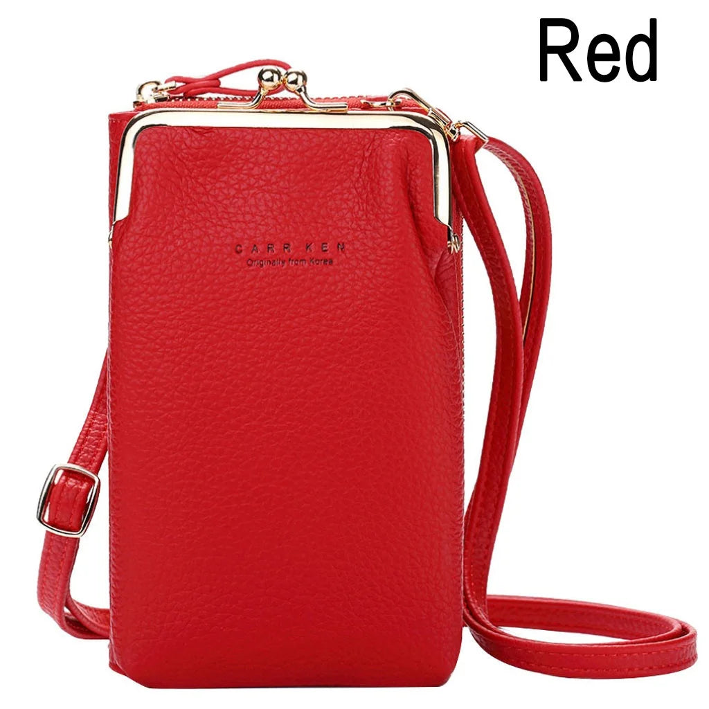 Fashion Ladies Mobile Leather Messenger Bag Clutch for with below 6.5 in Phone iphone /Samsung