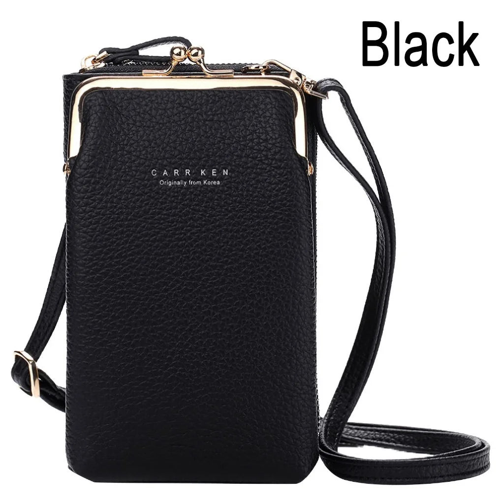 Fashion Ladies Mobile Leather Messenger Bag Clutch for with below 6.5 in Phone iphone /Samsung
