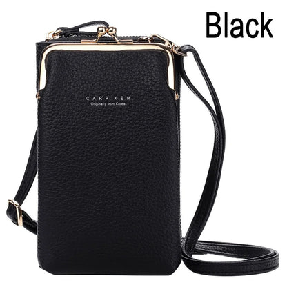 Fashion Ladies Mobile Leather Messenger Bag Clutch for with below 6.5 in Phone iphone /Samsung