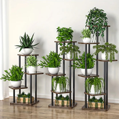 Wooden 4/5/6‑Tier Plant Stand – Multi‑Pot Display