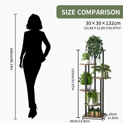 Wooden 4/5/6‑Tier Plant Stand – Multi‑Pot Display