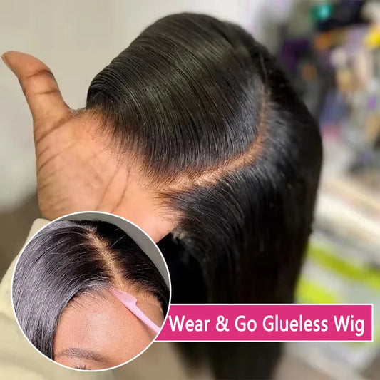 Wear & Go Glueless Bone Straight Wig (30–34 Inch · 13×6 / 6×4 HD Lace · Human Hair)