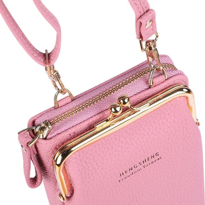 Fashion Ladies Mobile Leather Messenger Bag Clutch for with below 6.5 in Phone iphone /Samsung