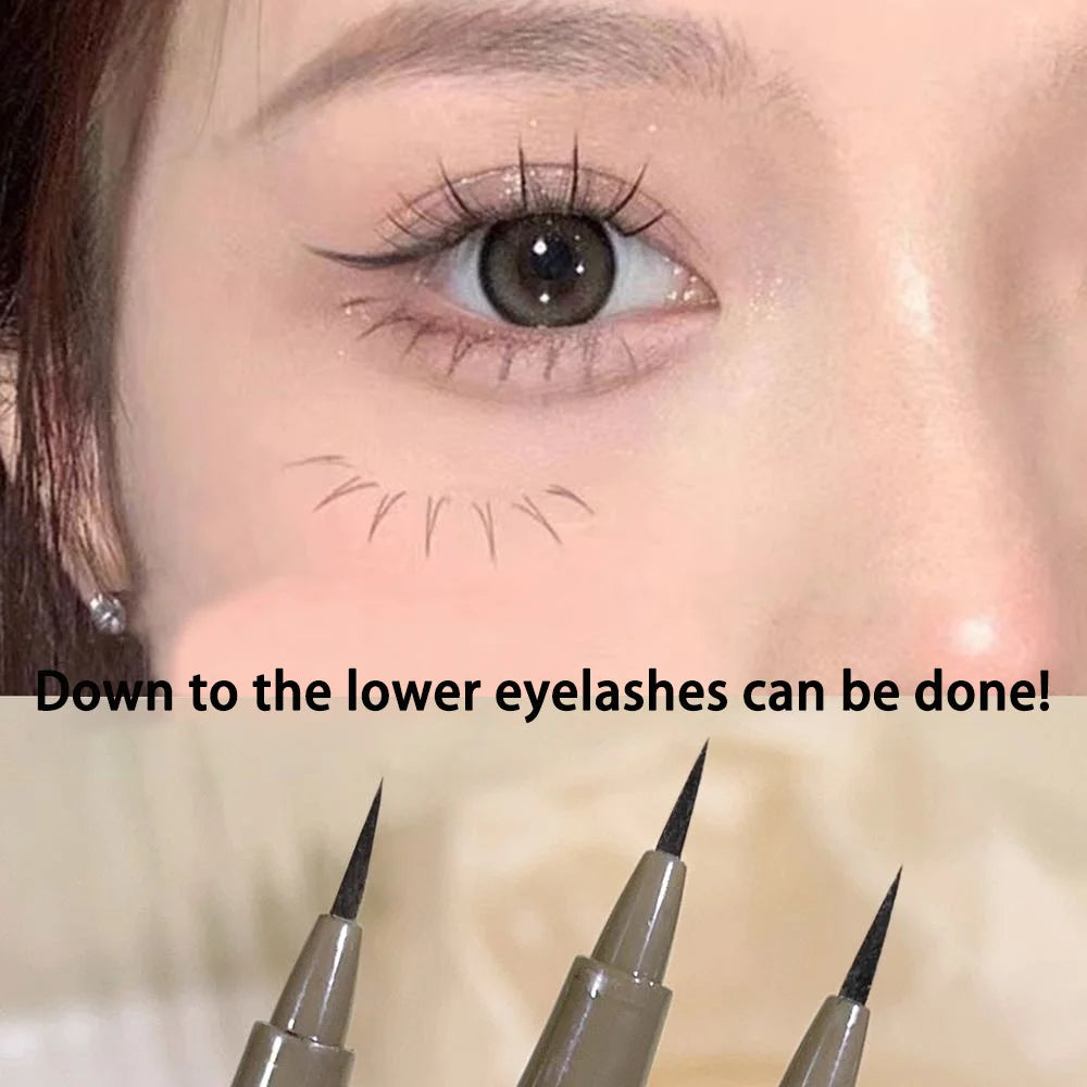 0.05mm slim eyeliner is smooth and durable, slim, quick-drying, long-lasting eyeliner, 4 colors, waterproof, non-smudging