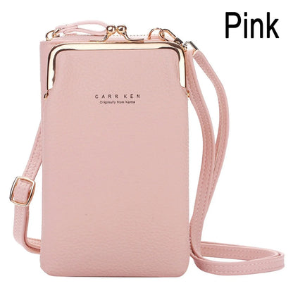 Fashion Ladies Mobile Leather Messenger Bag Clutch for with below 6.5 in Phone iphone /Samsung