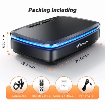 MERACH Vibration Plate Exercise Machine with Light Whole Body Workout Power Vibrate Platform Vibration Plate Lymphatic Drainage
