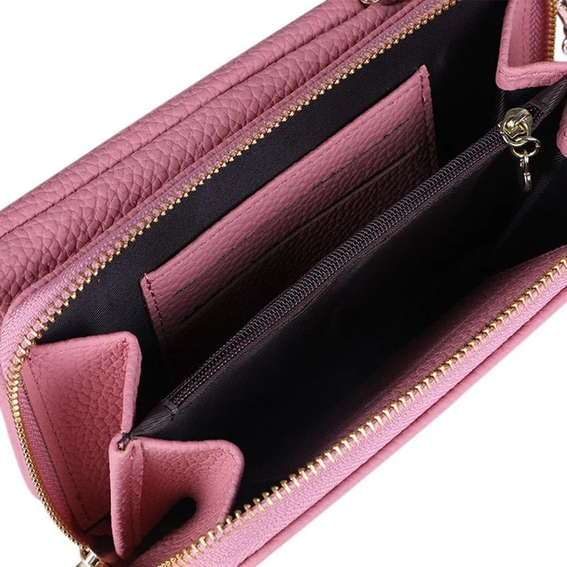 Fashion Ladies Mobile Leather Messenger Bag Clutch for with below 6.5 in Phone iphone /Samsung