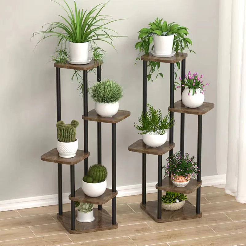 Wooden 4/5/6‑Tier Plant Stand – Multi‑Pot Display