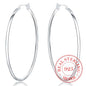 925 Sterling Silver Hoop Earrings – Korean Smooth Big Circle Vintage Style for Women, Party & Wedding Jewelry Gift