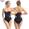 Women's Breathable Strapless Seamless Shapewear Bodysuit Slimming Body Shaper Tummy Control Detachable Shoulder Strap Female