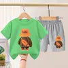 Summer Boys Sportswear Set Trendy Casual T-Shirt and Shorts Short-Sleeved Suit for Baby Boys