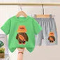Summer Boys Sportswear Set Trendy Casual T-Shirt and Shorts Short-Sleeved Suit for Baby Boys
